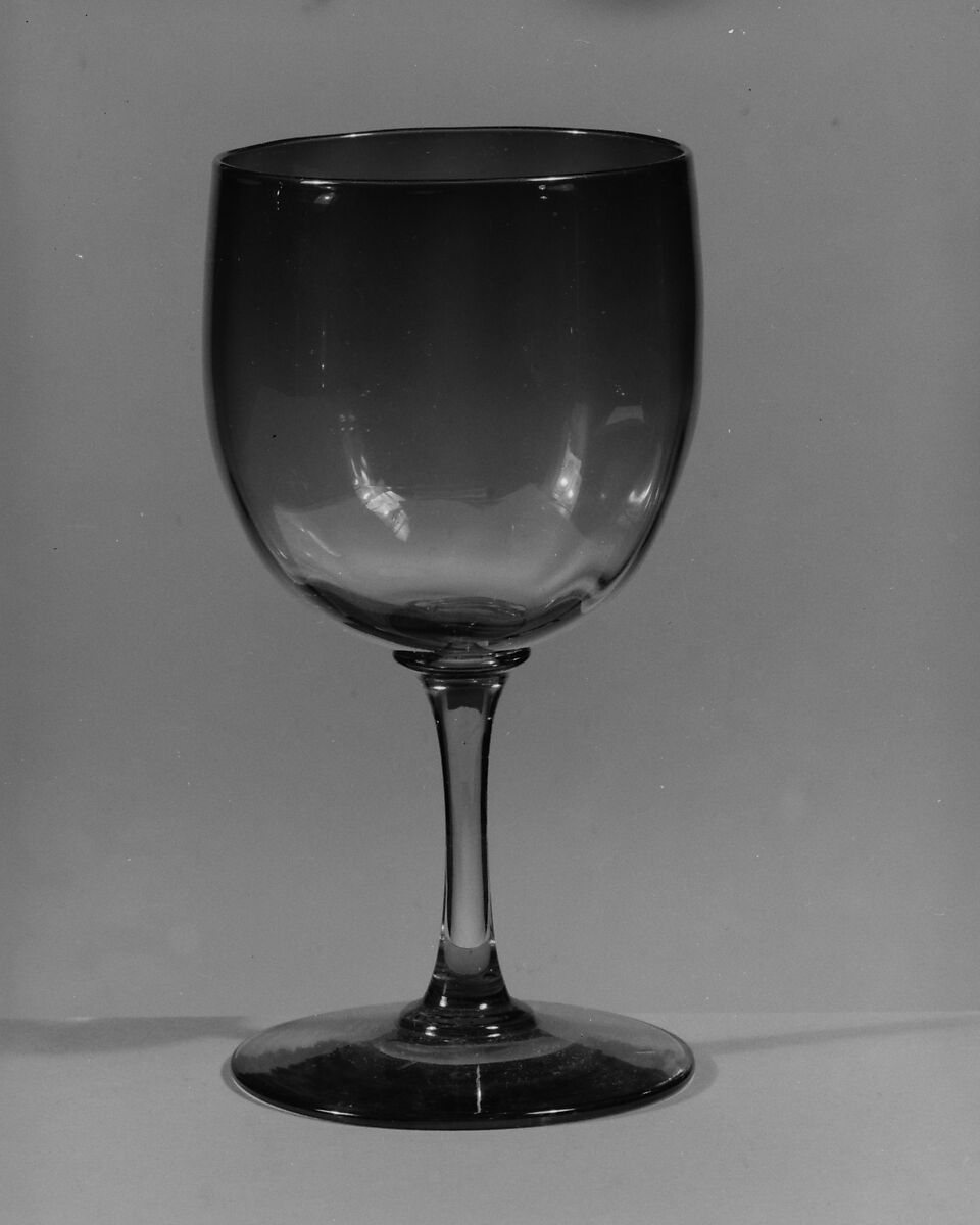 Wine Glass, Probably New England Glass Company (American, East Cambridge, Massachusetts, 1818–1888), Blown glass, American 