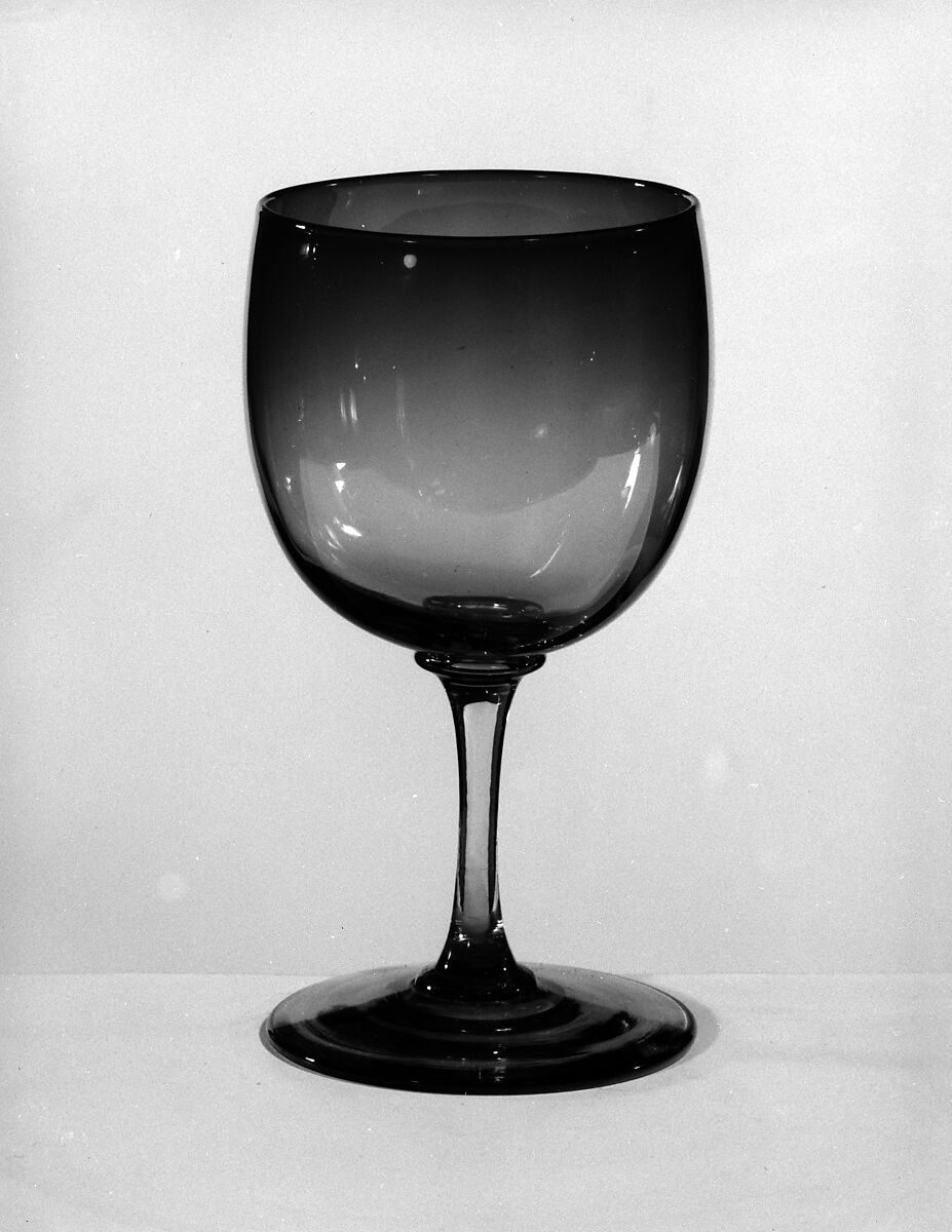 Wine Glass, Probably New England Glass Company (American, East Cambridge, Massachusetts, 1818–1888), Blown glass, American 