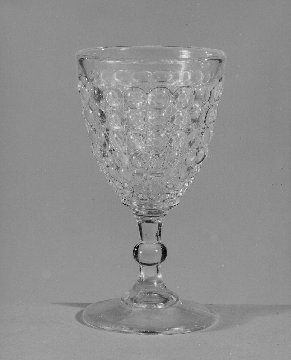 Wine Glass, Adams and Company, Pressed yellow glass, American 