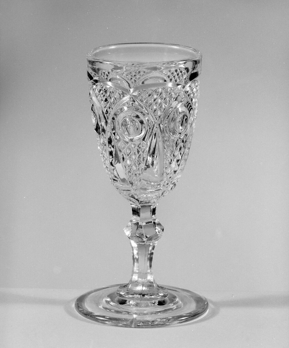 Wine Glass, New England Glass Company (American, East Cambridge, Massachusetts, 1818–1888), Pressed glass, American 