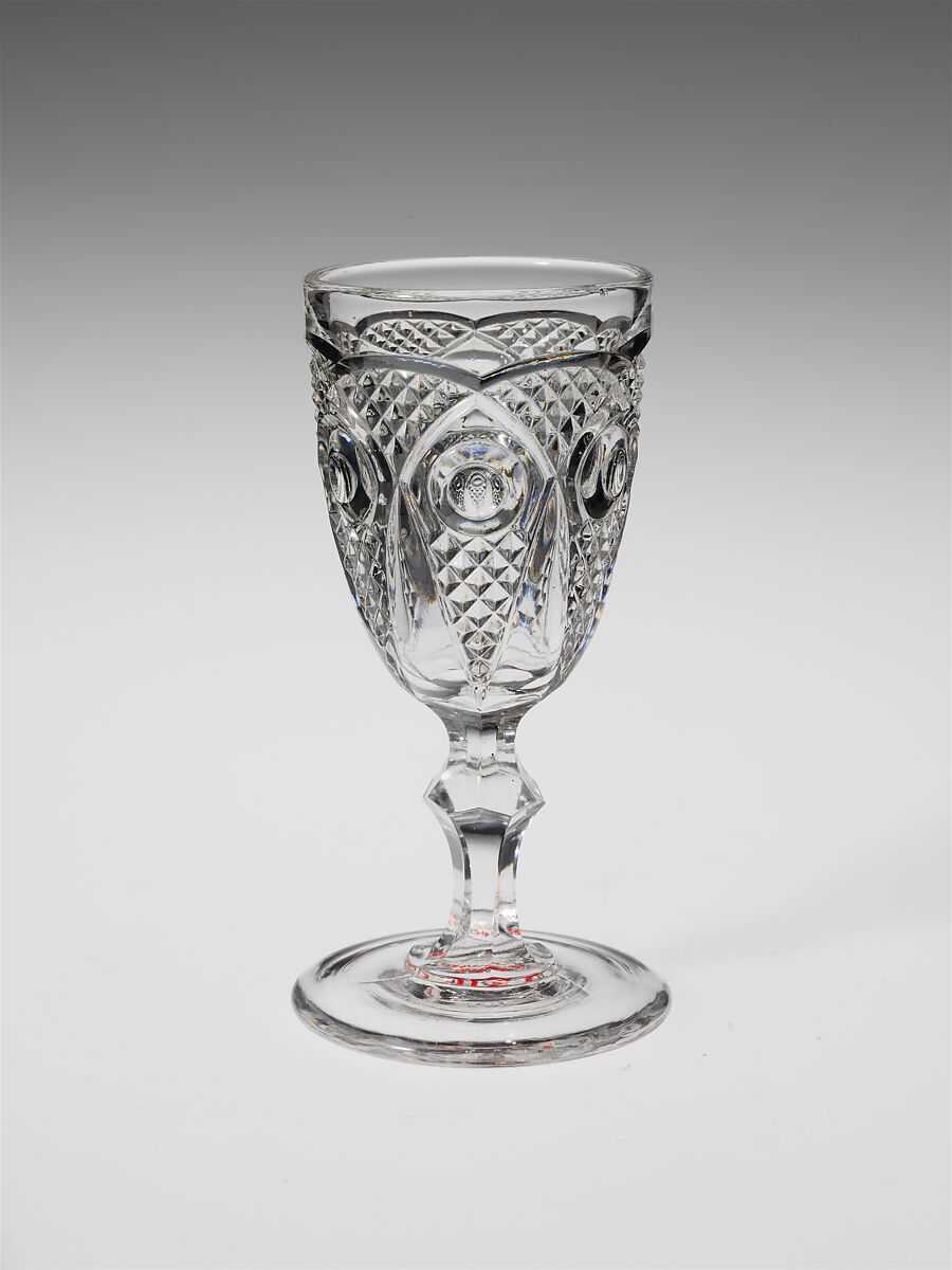Wine Glass, New England Glass Company (American, East Cambridge, Massachusetts, 1818–1888), Pressed glass, American 