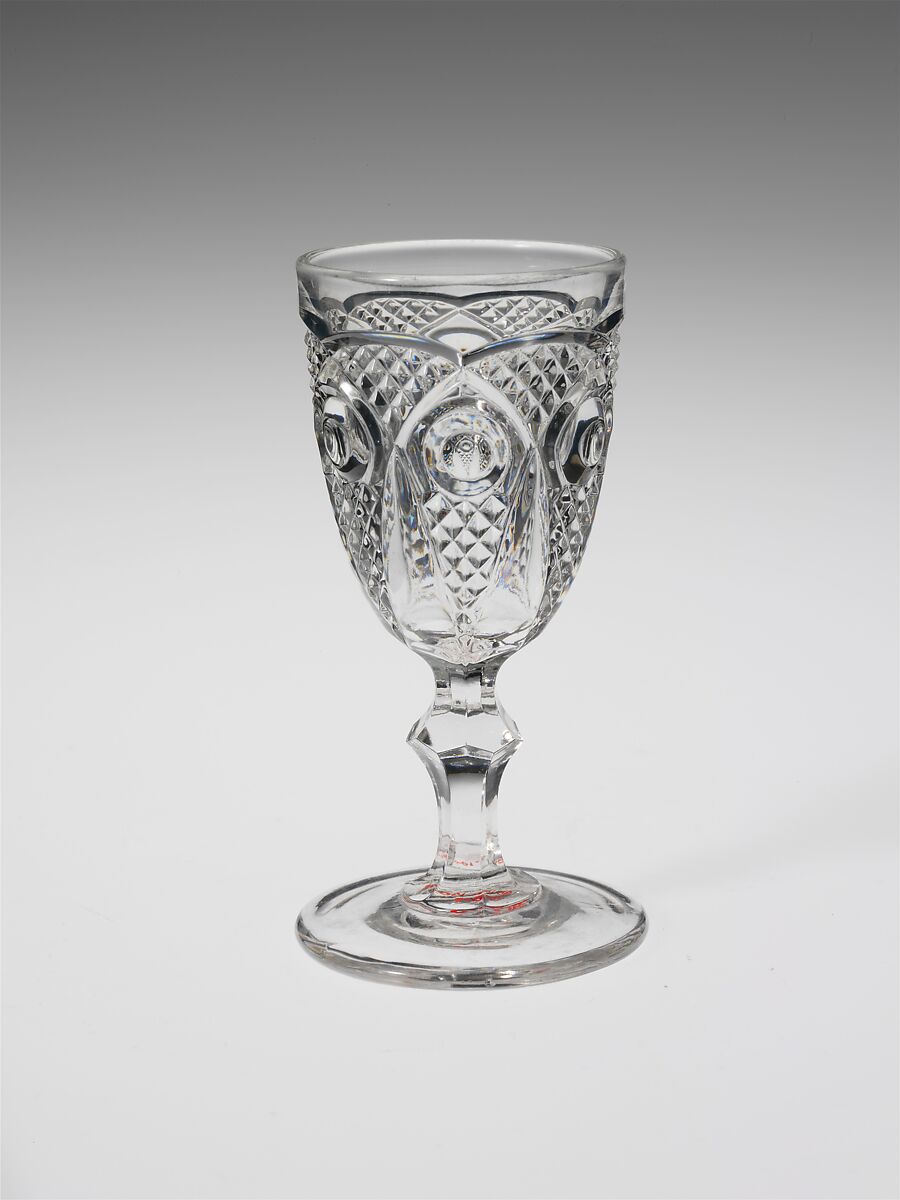 Wine Glass, New England Glass Company (American, East Cambridge, Massachusetts, 1818–1888), Pressed glass, American 