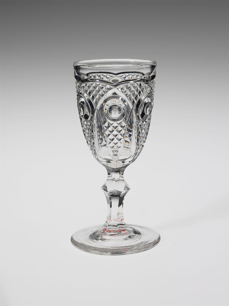 Wine Glass, New England Glass Company (American, East Cambridge, Massachusetts, 1818–1888), Pressed glass, American 