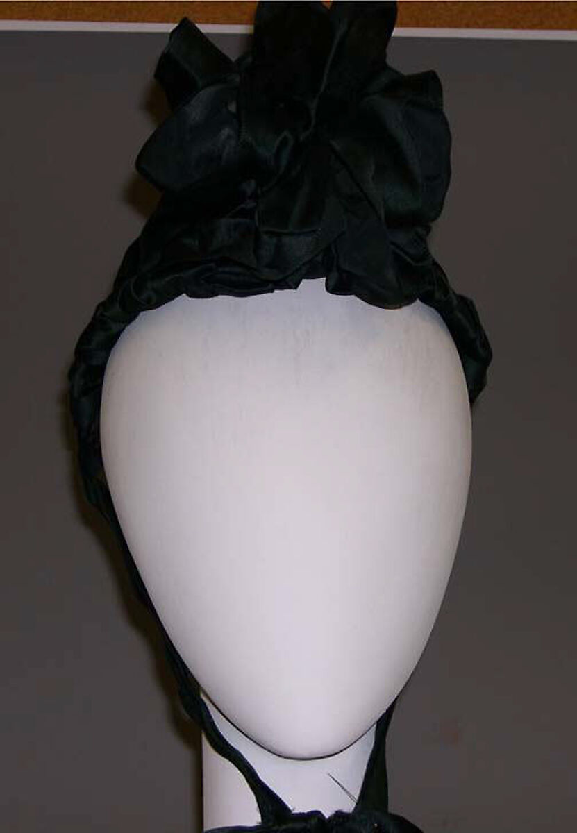 Bonnet, silk, cotton, French 