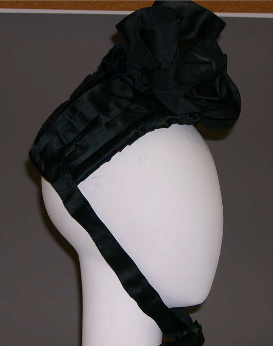 Bonnet, silk, cotton, French