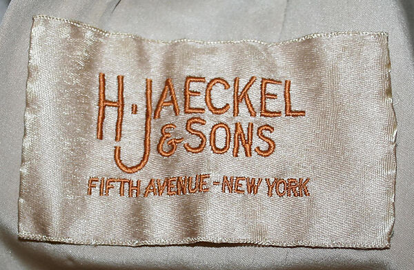 Coat, H. Jaeckal &amp; Sons (American, 1863–1949), wool, fur, American