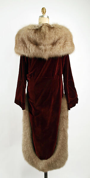 Evening coat, Philippe &amp; Gaston (French, founded 1922), silk, fur, French