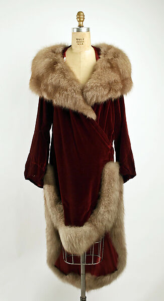 Evening coat, Philippe &amp; Gaston (French, founded 1922), silk, fur, French 