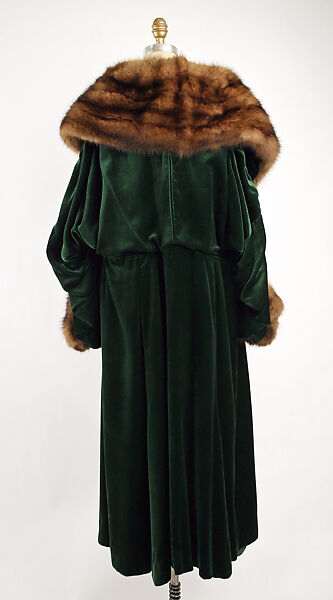 Evening wrap, Revillon Frères (French, founded 1723), silk, fur, French