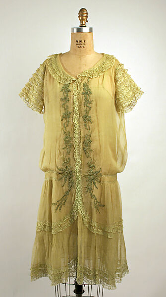 Dress, silk, cotton, French 