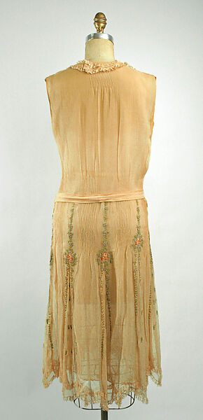 Afternoon dress, silk, cotton, mother-of-pearl, French