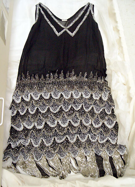 Evening dress, silk, American or European