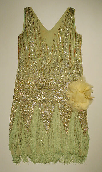 Evening dress, silk, American or European 