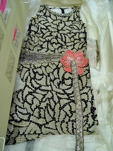 Evening dress, silk, French