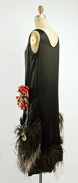 Evening dress, Premet (French, ca. 1911–1932), silk, feathers, French