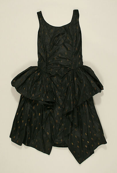 Evening dress, silk, metallic thread, French