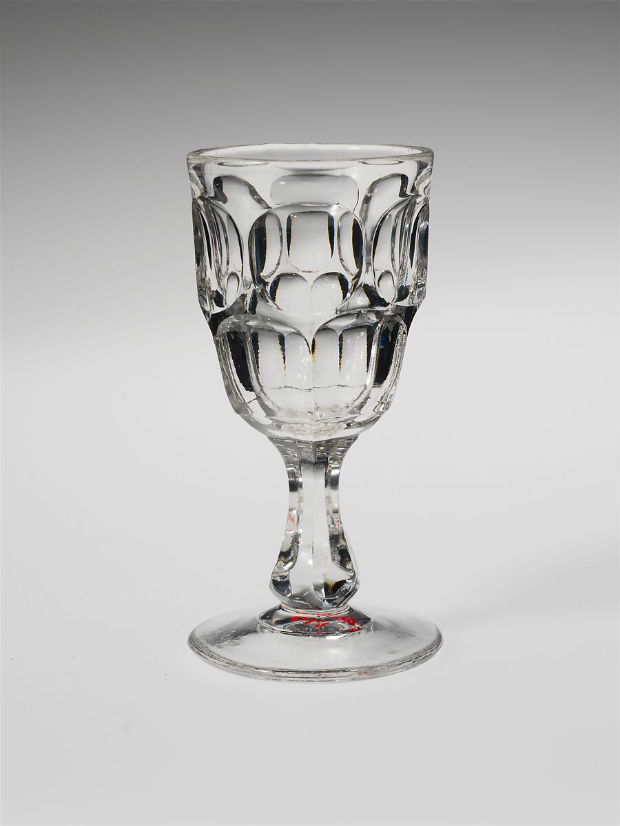 Wine Glass, Pressed glass, American 