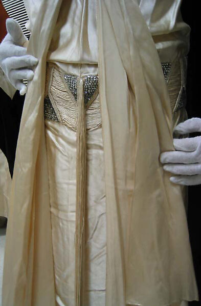 Evening dress, Attributed to House of Vionnet (French, active 1912–14; 1918–39), silk, metal, glass, French