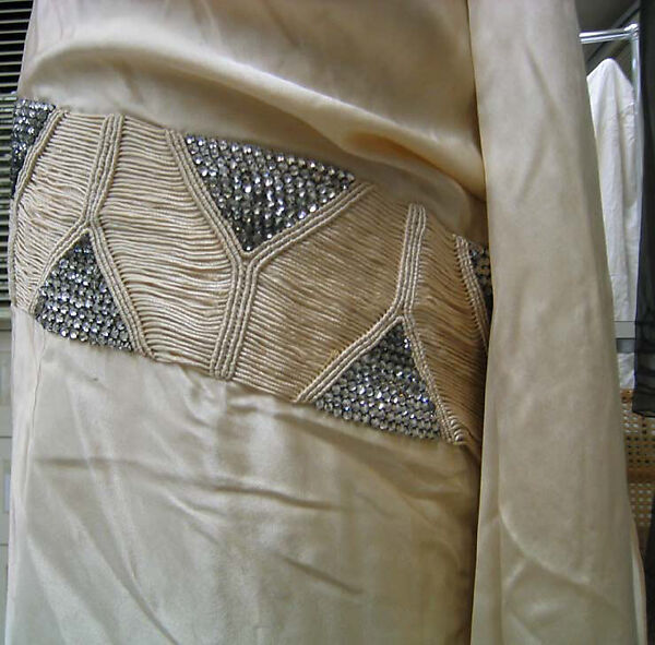 Evening dress, Attributed to House of Vionnet (French, active 1912–14; 1918–39), silk, metal, glass, French