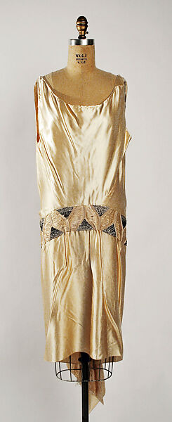 Evening dress, Attributed to House of Vionnet (French, active 1912–14; 1918–39), silk, metal, glass, French 
