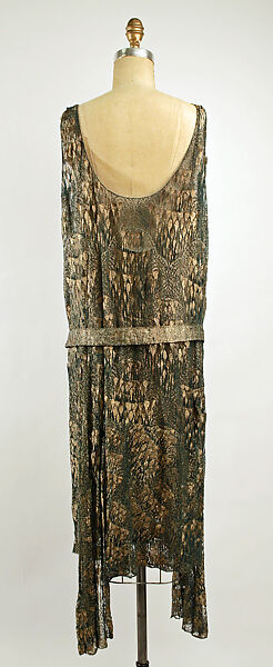 Dress, cotton, gold, glass, Italian