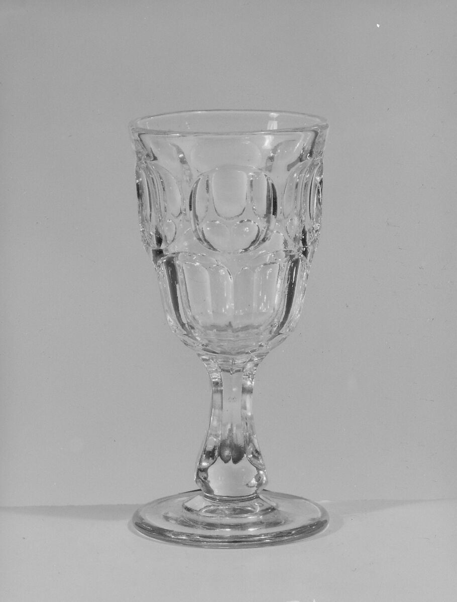 Wine Glass, Pressed glass, American 