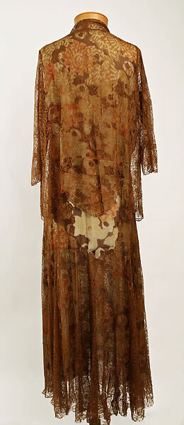 Afternoon ensemble, silk, cotton, probably French