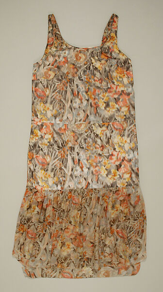 Evening dress, silk, metal, rhinestones, American