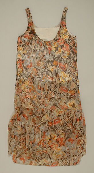 Evening dress, silk, metal, rhinestones, American