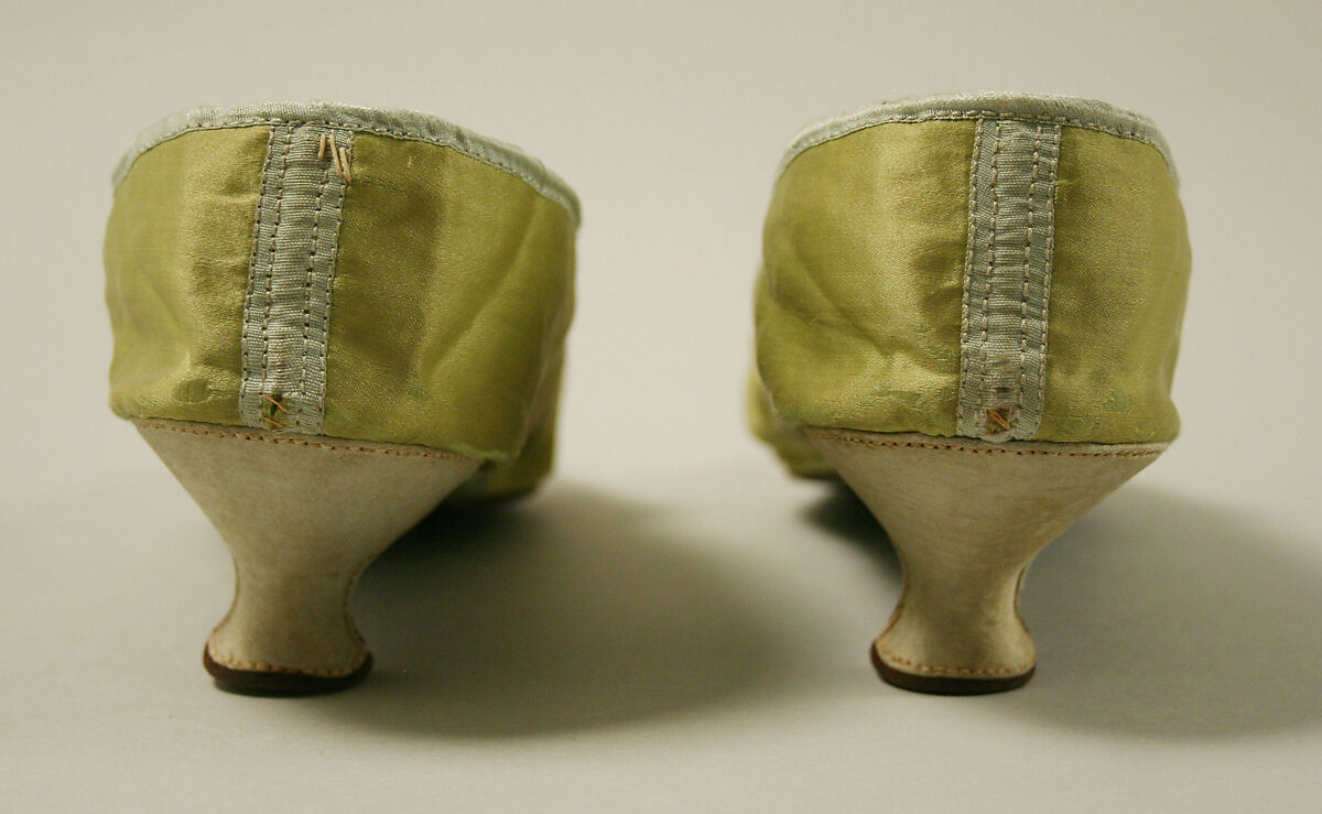 Slippers, silk, probably British