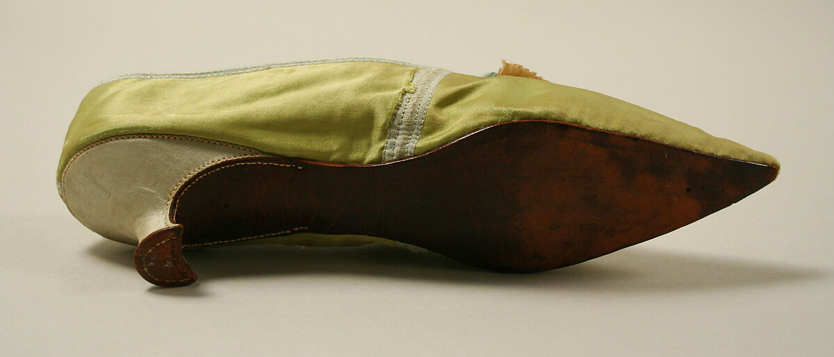 Slippers, silk, probably British