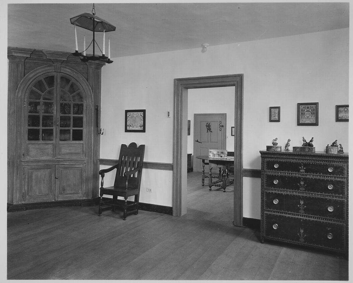 Overmantel: Landscape with Wayside Crosses, Painted wood, American