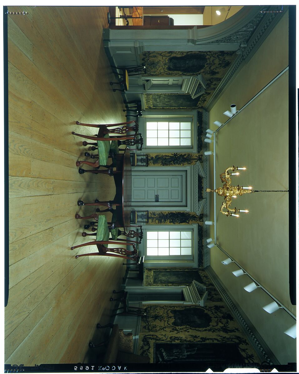 Woodwork and Wallpaper from the Great Hall of Van Rensselaer Manor House, Wood, paper, and paint, American