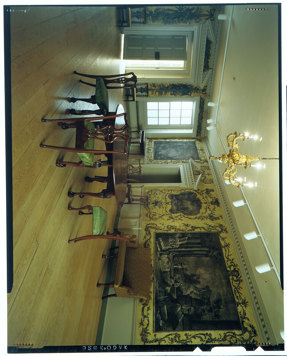 Woodwork and Wallpaper from the Great Hall of Van Rensselaer Manor House, Wood, paper, and paint, American