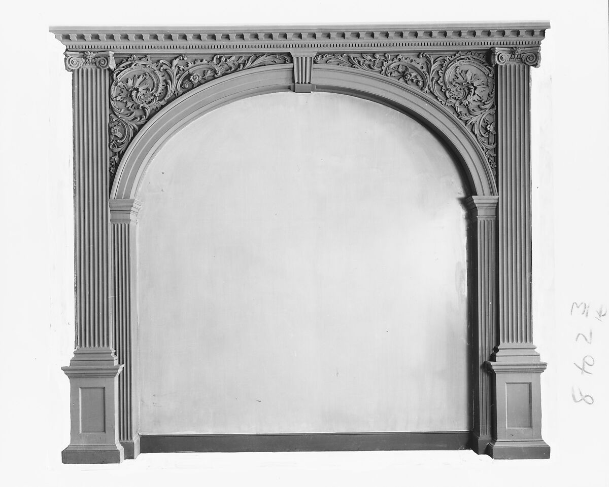 Woodwork and Wallpaper from the Great Hall of Van Rensselaer Manor House, Wood, paper, and paint, American