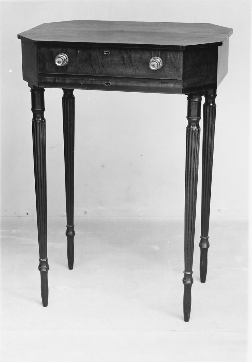 Work Table, Mahogany, bird's-eye maple, American 